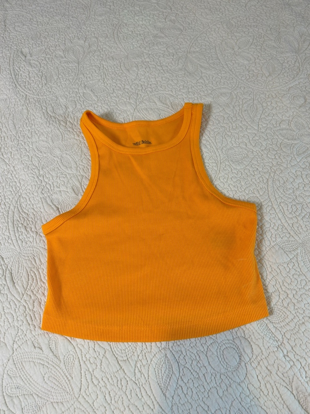 wild fable Ribbed Cropped Tank in Bright Orange